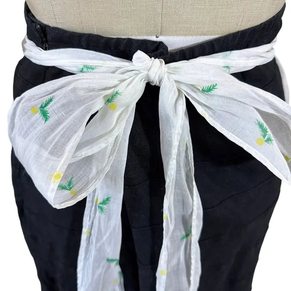 Vintage 60s Cotton Floral White Hostess Apron